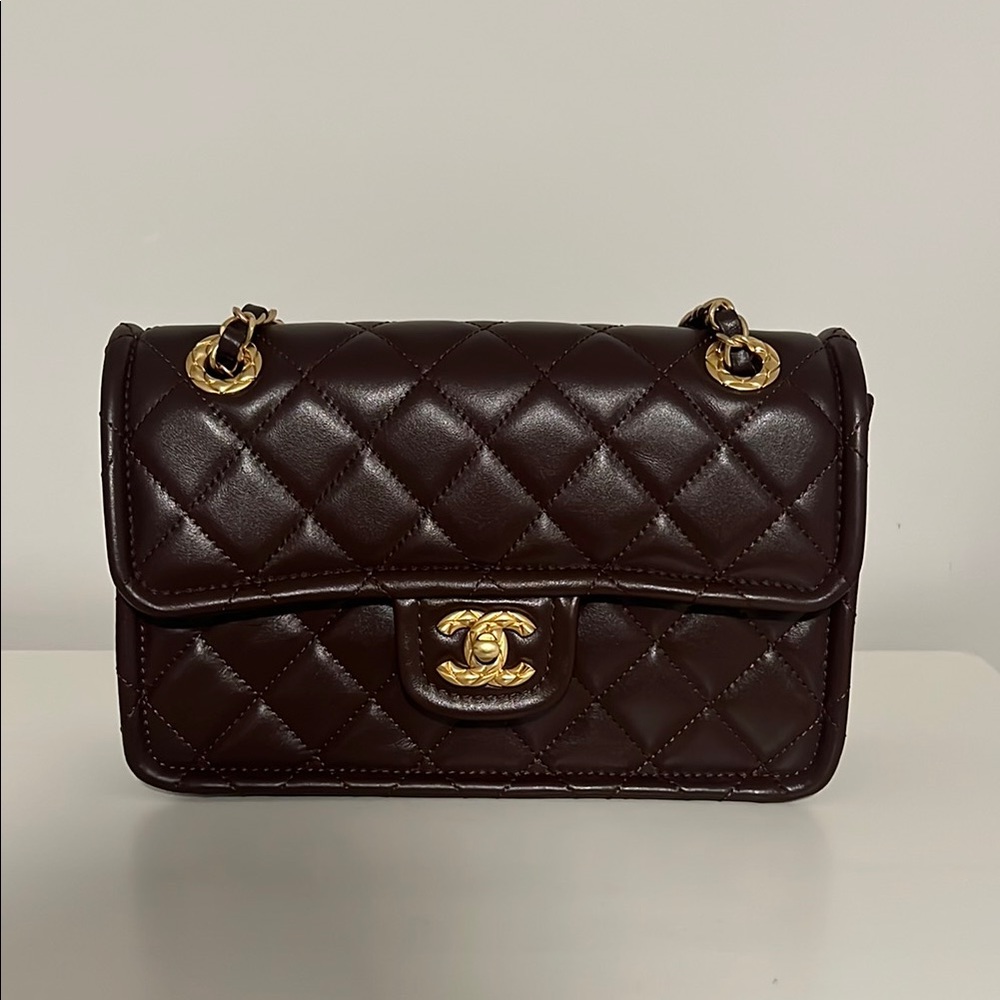Chanel Quilted Leather Bag - Dark Brown